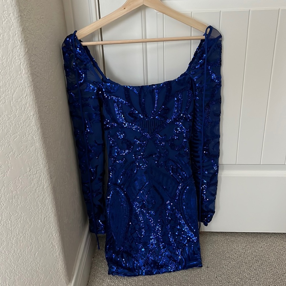Blue sparkle Homecoming Dress